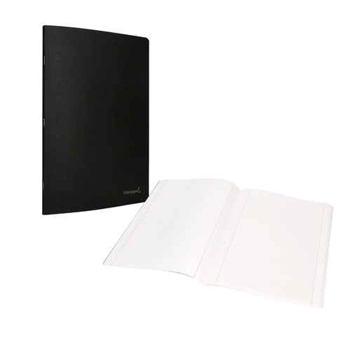 Libreta grapada A4 lisa 80 hojas negra Liderpapel