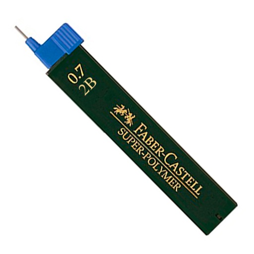 Minas Faber-Castell Super-Polymer 0,7 mm 2B (Tubo de 12 unidades)