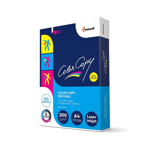 Papel A4 200 g/m² Color Copy (Paquete 250 hojas)
