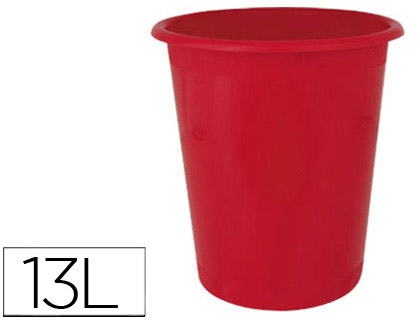 Papelera de plástico roja de 14 litros Smead