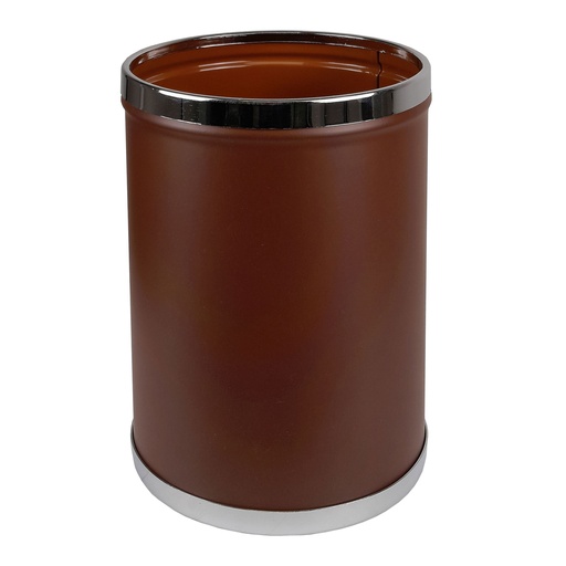 Papelera metálica 93 piel marrón