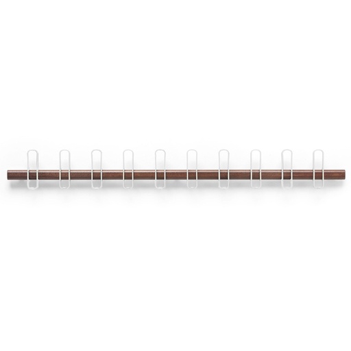 Perchero de pared Milard Nogal con 10 colgadores