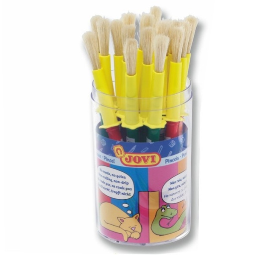 Pinceles escolares gruesos Jovi 806 para témpera y manualidades (Pack 20 unidades)