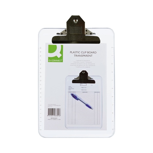 Portanotas transparente de metacrilato con pinza metálica A4 Q-Connect
