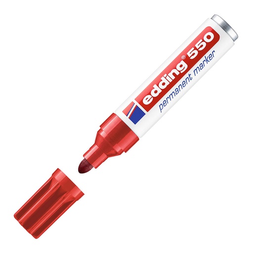 Rotulador permanente Edding 550 rojo