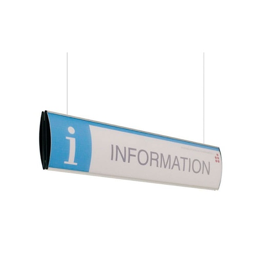 Rótulo suspendido personalizable Curvo 120 x 480 mm