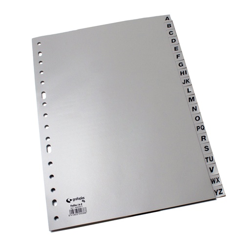 Indice alfabetico con 20 separadores de plástico A-Z A4 Grafoplás XS