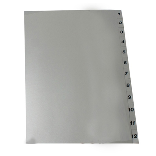 Separadores de plástico numerados 1-12 Folio Grafoplás