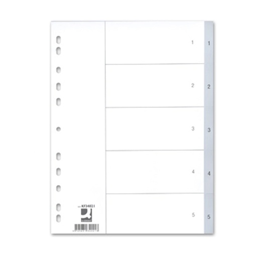Separadores de plástico numerados 1-5 A4 Q-Connect