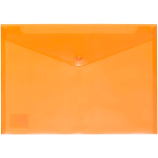 Sobre de plástico Folio con broche naranja Grafoplás