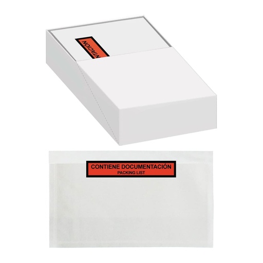 Sobres adhesivos portadocumentos "CONTIENE DOCUMENTACIÓN" 240 x 130 mm (Caja de 250)
