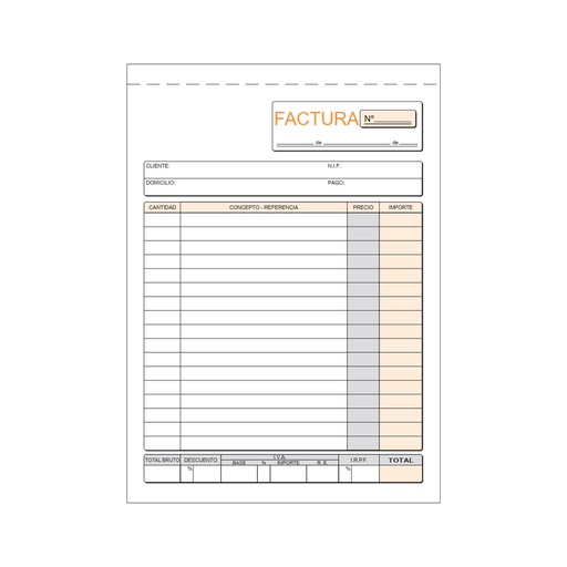 Talonario Facturas 1/4 natural duplicado T-63 Loan