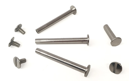 Tornillos para encuadernar de 26 mm plata (Pack 50 unidades)