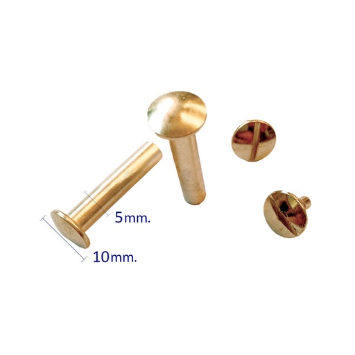 Tornillos para encuadernar de 5 mm. bronce (Pack de 40)