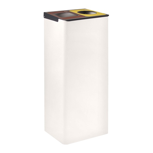 Papelera metálica de reciclaje con 2 compartimentos 175