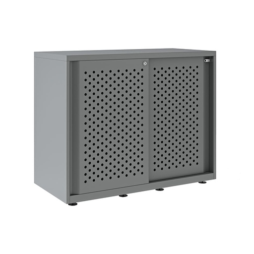 Armario metálico con puerta corredera perforada Bisley Glide 743 x 800 x 470 mm