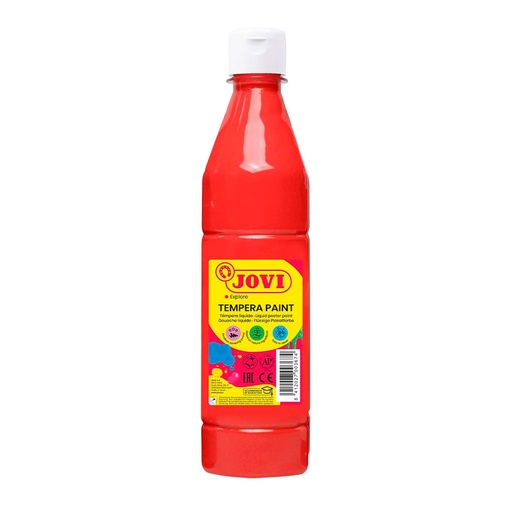 Témpera escolar líquida Jovi 500 ml rojo bermellón
