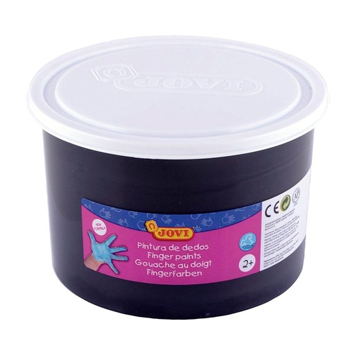 Pintura de dedos Jovi 500 ml negro uso colectivo o talleres