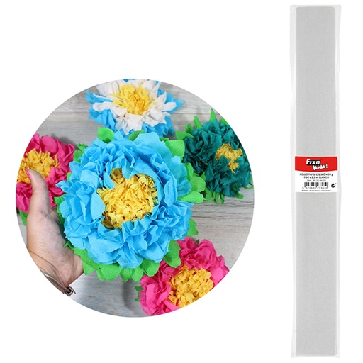 Papel crespón 0,50 x 2,50 m blanco Fixo  