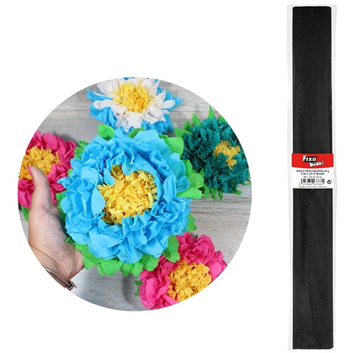 Papel crespón 0,50 x 2,50 m negro Fixo   