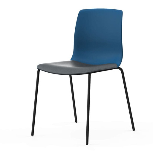 Silla Noom 50 con 4 patas de acero y asiento acolchado