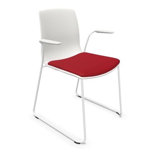 Silla Noom 50 con base patín y asiento tapizado