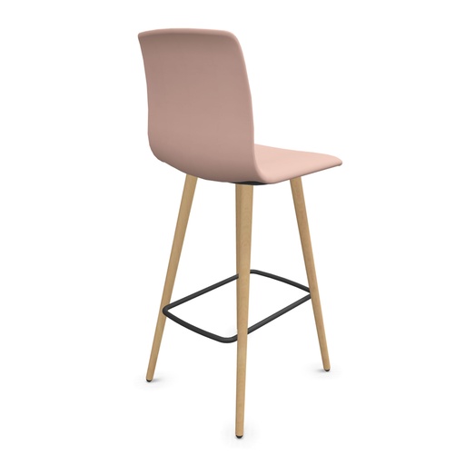 Taburete Noom 50 con patas de madera tapizado integral