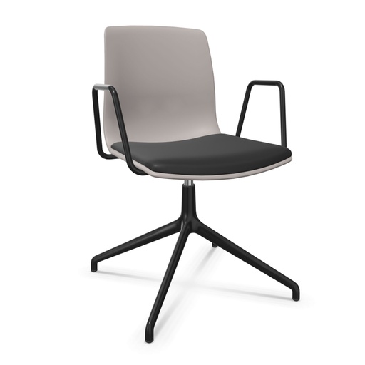 Silla Noom 50 con base giratoria fija y asiento acolchado