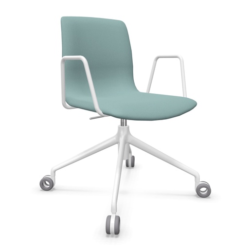 Silla Noom 50 con base de 4 ruedas tapizada integral