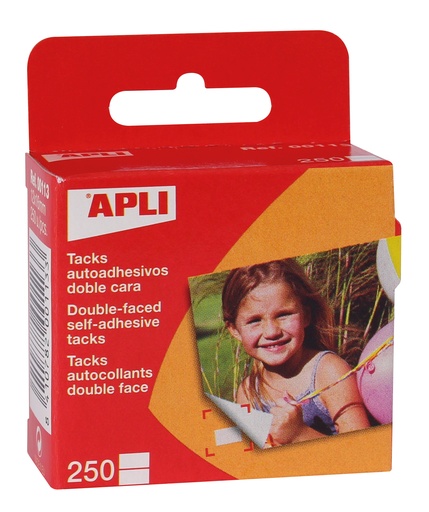 Tacks autoadhesivos 12 x 16 mm Apli (Caja 250 unidades)