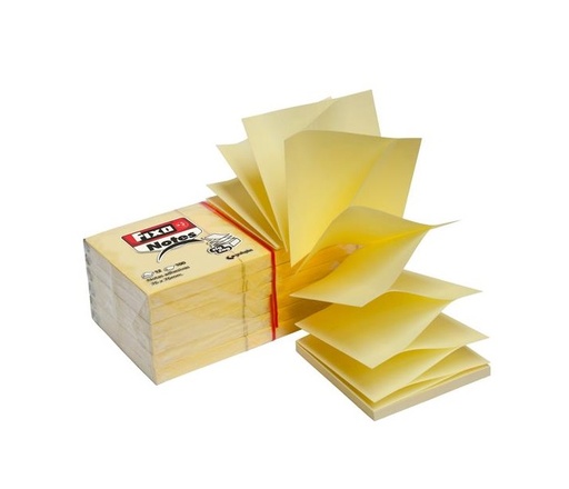 Taco de 100 notas adhesivas zig-zag 76 x 76 mm Fixo