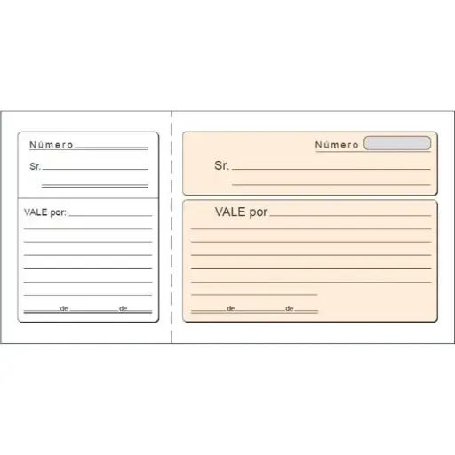 Talonario Vales 1/3 apaisado 105 x 210 mm T-14 Loan