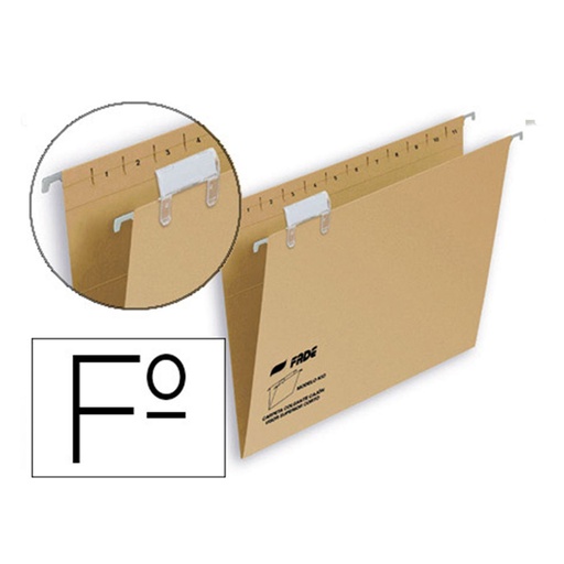 Carpeta colgante kraft Folio con visor superior cristal Fade (Caja 25 unidades)