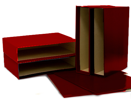 Cajetín para archivador Folio rojo Grafcolor