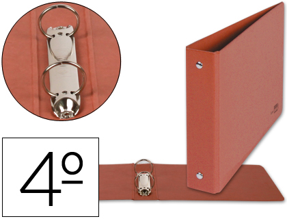 Carpeta de 2 anillas 25 mm cuarto apaisado símil cuero Liderpapel