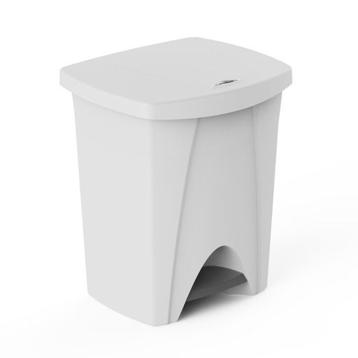 Papelera de plástico blanca con pedal de 25 litros Nature