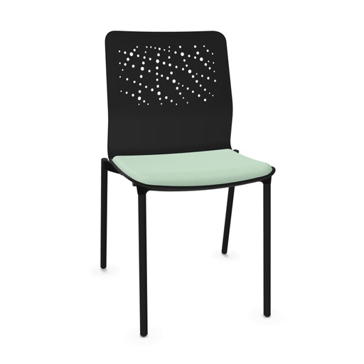 Silla Urban Block 10 con 4 patas de acero y asiento tapizado