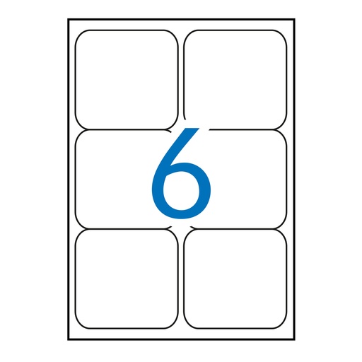 Etiquetas adhesivas A4 99,1 x 93,1 mm Apli (Caja 100 hojas) Cantos redondeados