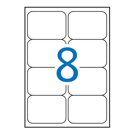 Etiquetas adhesivas A4 99,1 x 67,7 mm Apli (Caja 100 hojas) Cantos redondeados