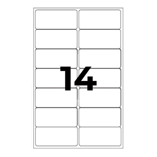 Etiquetas adhesivas A4 99,1 x 38,1 mm Q-Connect (Caja 100 hojas) Cantos redondeados