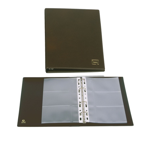 Tarjetero 1/4 con 4 anillas Grafoplás 230 x 190 mm cuero viejo