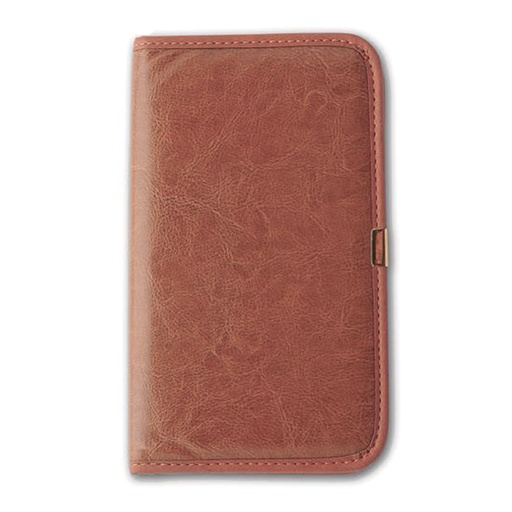 Tarjetero 195 x 110 mm símil cuero marrón