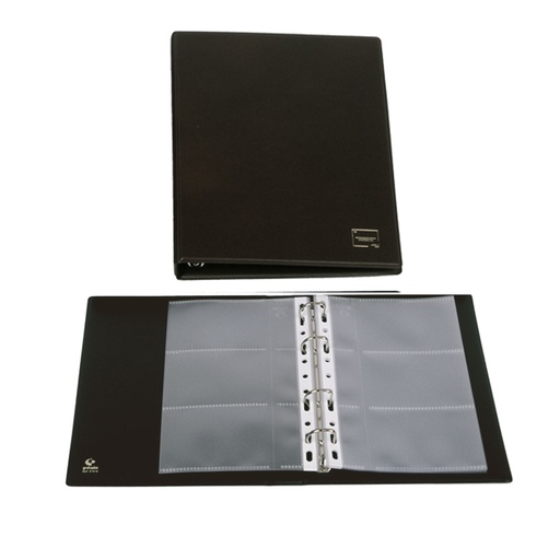 Tarjetero 1/4 con 4 anillas Grafoplás 230 x 190 mm negro