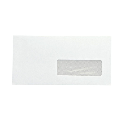Sobre blanco 115 x 225 mm con ventana derecha (Caja 500 unidades)