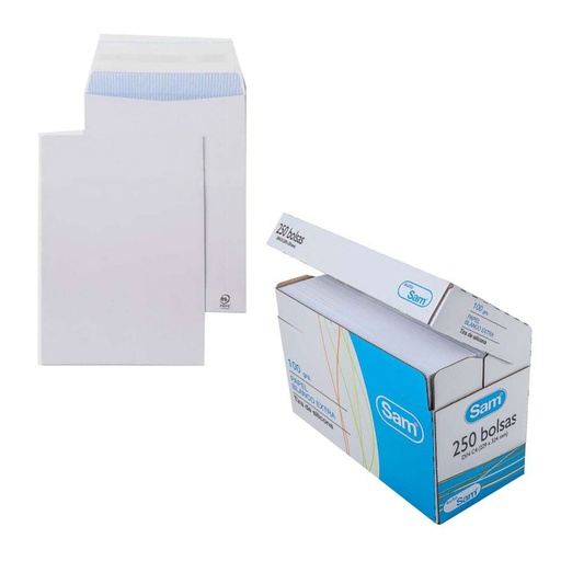 Bolsa blanca 260 x 360 mm Sam (Caja 250 unidades)