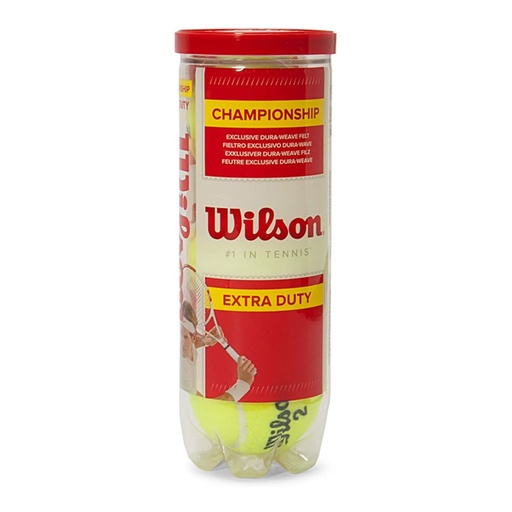 Pelotas tenis Wilson Championship Extra Duty Talla 3  (Tubo 3 unidades)