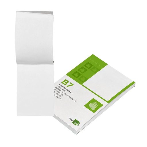 Bloc encolado y microperforado B7 liso 80 hojas Liderpapel
