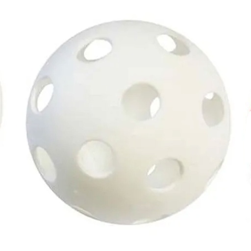 Pelota de hockey dura 100 mm con agujeros blanca (Pack 5 unidades)