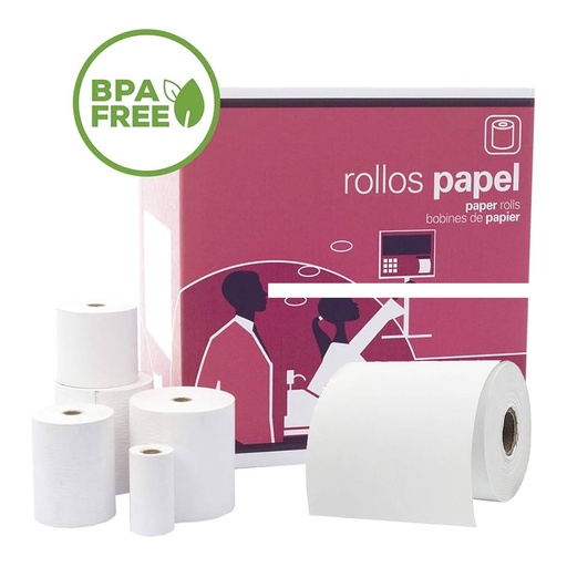 Rollo de papel térmico 57 x 35 x 12 mm (Caja 120 unidades)
