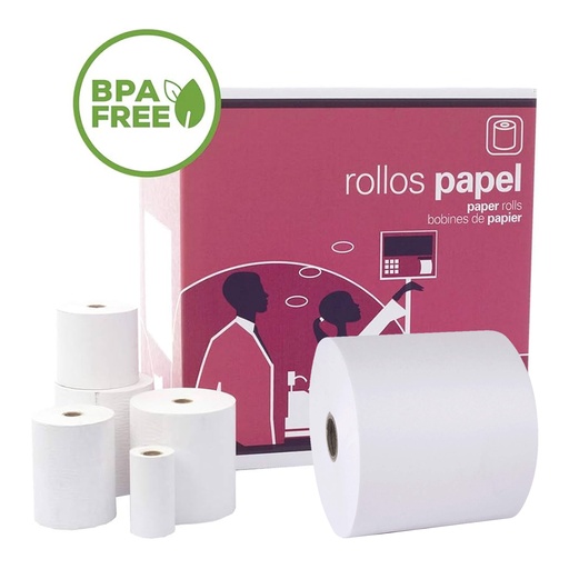Rollo de papel térmico 80 x 80 x 12 mm (Caja 48 unidades)